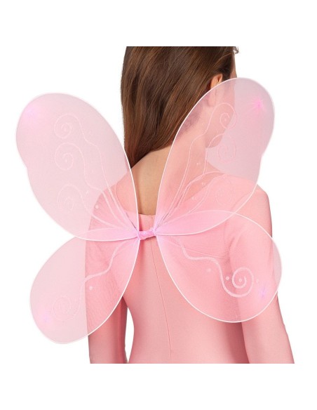 Ali da farfalla rosa trasparenti accessorio costume carnevale bambina
