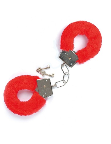 Manette peluche rosse con chiavi accessorio per feste e giochi di ruolo