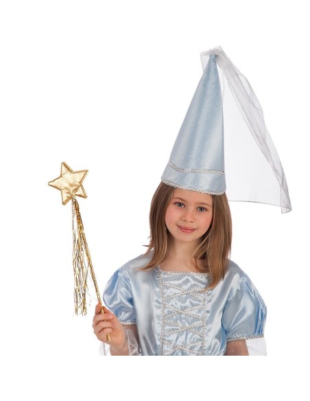 Bacchetta magica da fata dorata con stella decorativa per costumi fantasy bambina