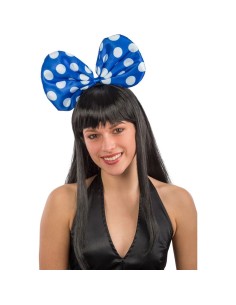 Cerchietto con fiocco blu a pois bianchi accessorio vintage pin-up anni 50