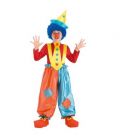 Set clown bimbo (pantaloni l. cm. 70 ca. bretelle, cravatta e cappello)