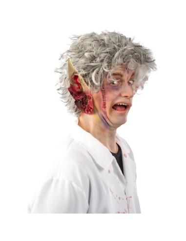 Orecchie horror a punta in lattice con sangue finto per travestimenti Halloween e feste spaventose