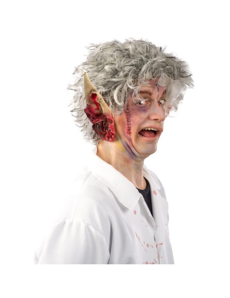 Orecchie horror a punta in lattice con sangue finto per travestimenti Halloween e feste spaventose