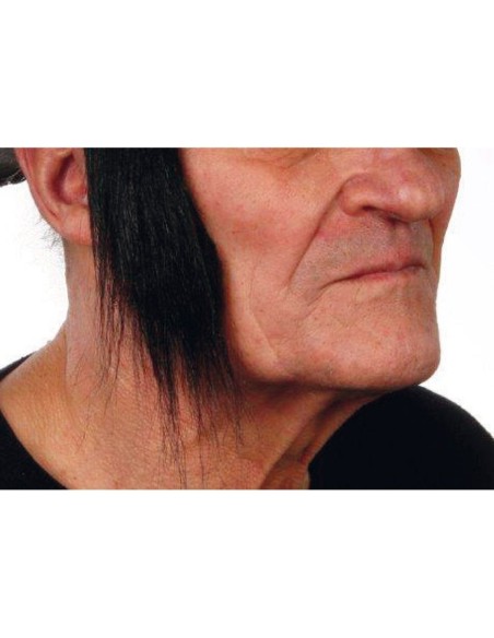 Basette lunghe nere adesive per travestimenti e costumi d'epoca vintage