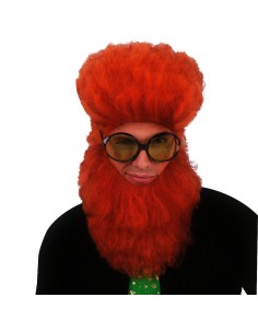 Barba irlandese rossa lunga 20 cm per costumi e travestimenti feste San Patrizio