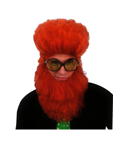 Barba irlandese rossa lunga 20 cm per costumi e travestimenti feste San Patrizio