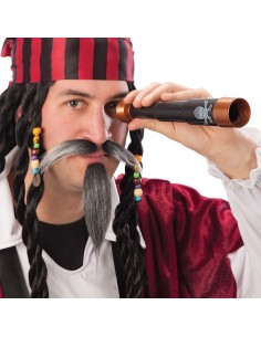 Cannocchiale pirata telescopico con decorazioni vintage per costume bucaniere accessorio