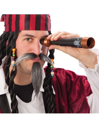 Cannocchiale pirata telescopico con decorazioni vintage per costume bucaniere accessorio