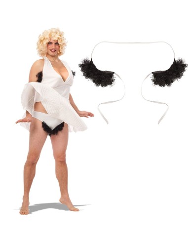 Ascelle pelose elastiche nere accessorio per costume divertente travestimento