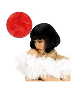 Boa di piume rosso lungo 180cm per costumi cabaret e feste a tema vintage