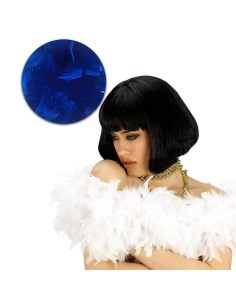 Boa di piume blu lungo 180 cm accessorio per costumi e travestimenti feste