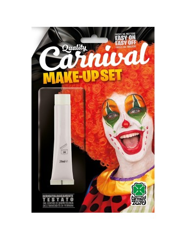 Tubetto fondotinta bianco per trucco clown make-up teatrale 28ml professionale