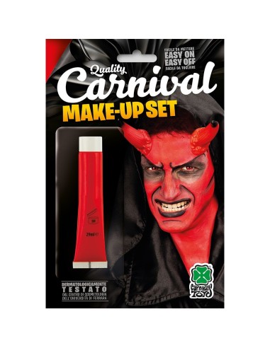 Tubetto fondotinta rosso per trucco teatrale e costumi horror Halloween