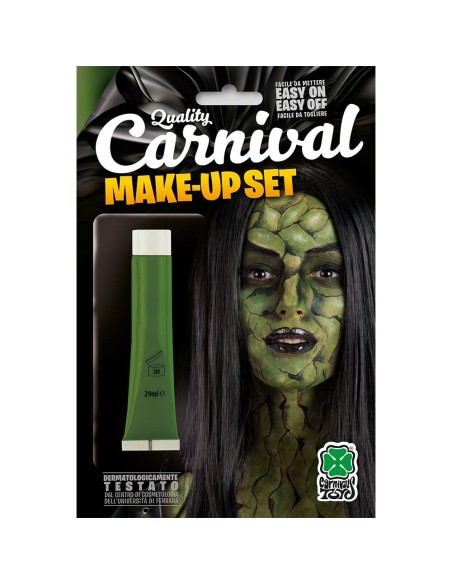 Tubetto fondotinta verde per trucco Halloween e Carnevale costumi horror