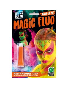 Tubetto fondotinta arancione fluorescente per trucco teatrale e makeup fluo che brilla al buio