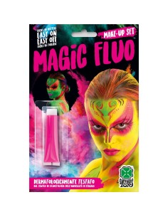 Tubetto fondotinta rosa fluo e fosforescente per trucco Halloween effetti speciali makeup