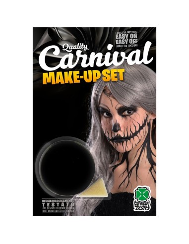 Fondotinta nero professionale in vasetto da 10 grammi per trucco teatrale e makeup horror Halloween