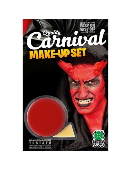 Vasetto fondotinta rosso cremoso per trucco teatrale Halloween e costume da diavolo