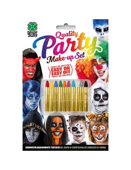 Set 10 matite trucco colori assortiti per makeup creativo Halloween e feste a tema
