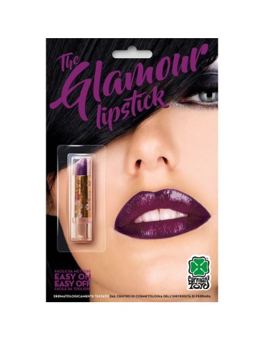 Rossetto viola glamour per trucco teatrale Halloween e feste a tema con packaging elegante