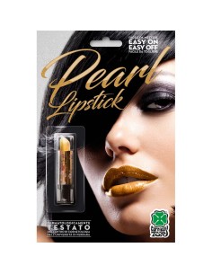 Rossetto oro perlato brillante per makeup glamour e costumi dorati Halloween Carnevale