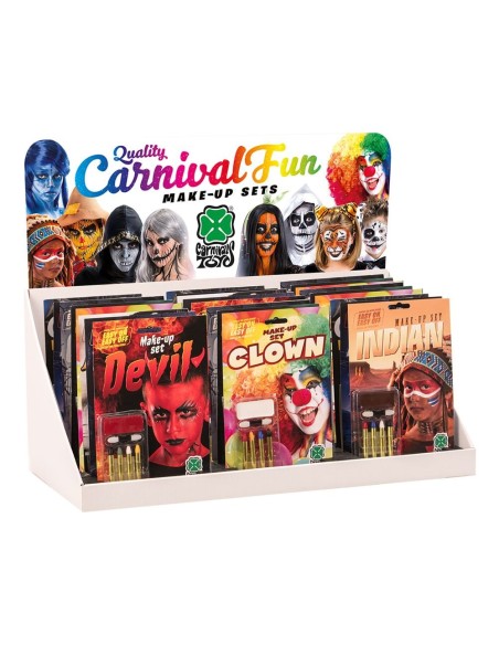 Espositore makeup con 24 fondotinta e matite colorate per trucco teatrale professionale Halloween Carnevale