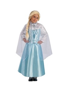 Mantello principessa tulle glitterato argento azzurro lungo 70cm costume bambina