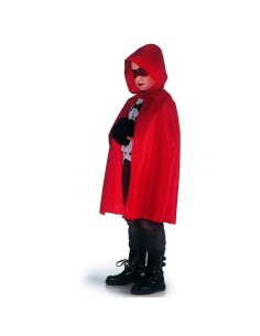 Mantello rosso con cappuccio in taffetas per bambino costume Cappuccetto Rosso