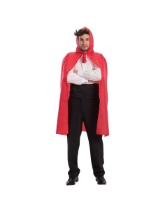 Mantello rosso con cappuccio in taffetas lungo per costume Halloween Cappuccetto Rosso diavolo vampiro