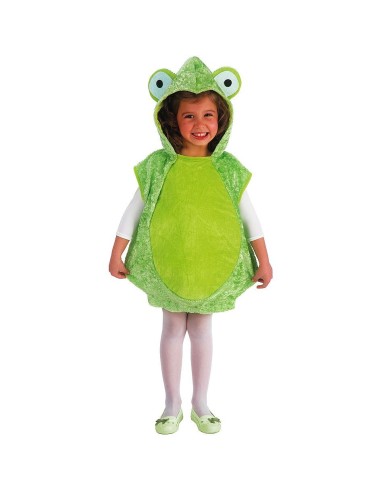 Costume ranocchietta verde con cappuccio e occhi sporgenti per bambino piccolo