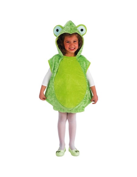 Costume ranocchietta verde con cappuccio e occhi sporgenti per bambino piccolo