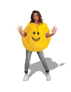 Costume emoticon sorriso gialla con faccina felice per feste a tema emoji