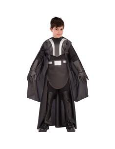 Costume Guerriero della Notte nero con mantello e cintura per bambino Halloween supereroe