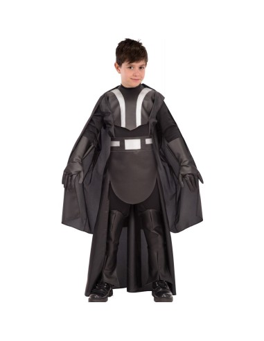 Costume Guerriero della Notte nero con mantello e cintura per bambino Halloween supereroe