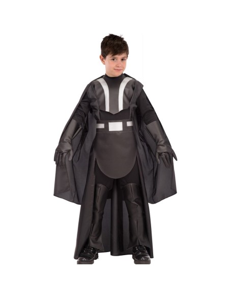 Costume Guerriero della Notte nero con mantello e cintura per bambino Halloween supereroe