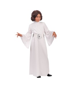 Costume principessa spazio bianco con mantello e cintura per bambina Halloween