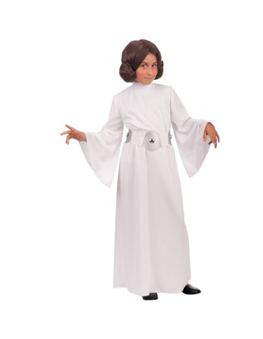 Costume principessa spazio bianco con mantello e cintura per bambina Halloween