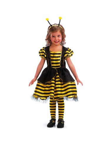 Costume da apina giallo e nero con antennine per bambina taglia 5 anni