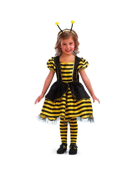 Costume da apina giallo e nero con antennine per bambina taglia 5 anni