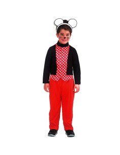 Costume Topolino bambino con salopette rossa a pois bianchi e cerchietto con orecchie nere Disney
