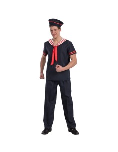 Costume da marinaio navy con camicia, pantaloni e cappello per uomo - travestimento nautico