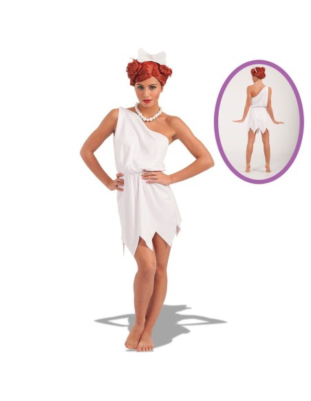 Costume da dea greca donna con tunica bianca monospalla e accessori per feste a tema