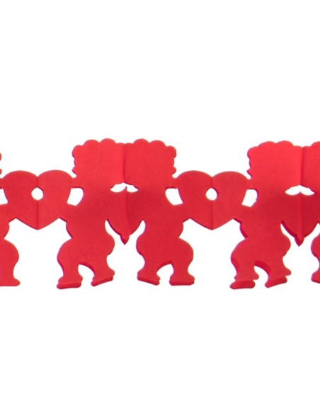 Festone decorativo rosso con cupidi stilizzati collegati lungo 4 metri per San Valentino