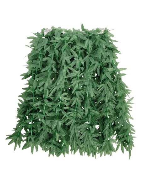 Gonna verde con foglie decorative lunghe per costume natura tribale Hawaii lunghezza 70 cm