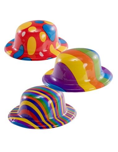 Bombette colorate in plastica con serigrafie multicolor per travestimenti e feste a tema