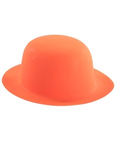 Bombetta arancione fluo in plastica per Carnevale e feste a tema colorate
