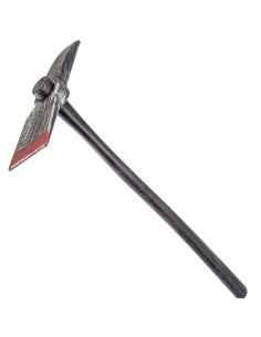Piccone da guerra smontabile con lama insanguinata e manico nero lungo 90 cm per costumi medievali 2