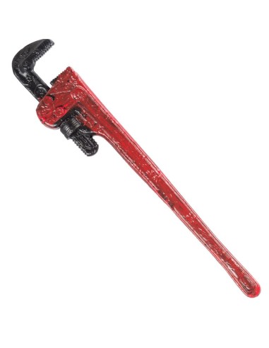 Chiave inglese rossa 52cm accessorio per costumi da operaio e meccanico teatrale