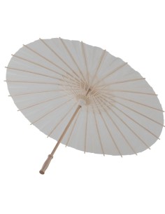 Ombrellino bianco di carta con stecche di bambù diametro 60 cm per costumi orientali geisha