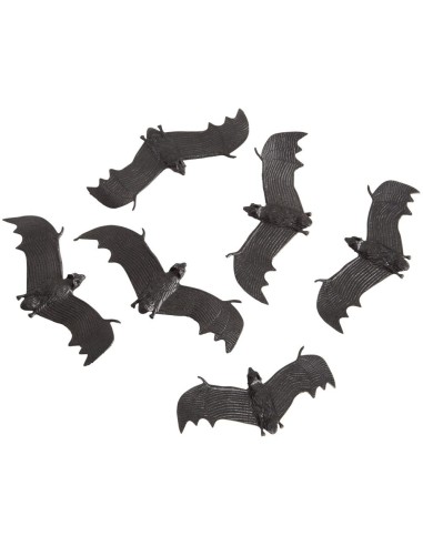 Set di 6 pipistrelli decorativi neri da 13 cm per Halloween e feste horror